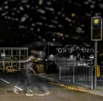 Crossing the road, by Wendy Meagher