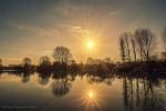 Star Burst Sunrise, St James Lake, Brackley